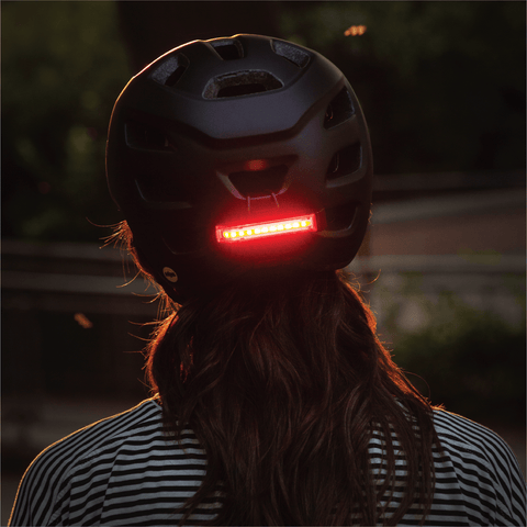 bike lighting safty, image of lighted helmet 