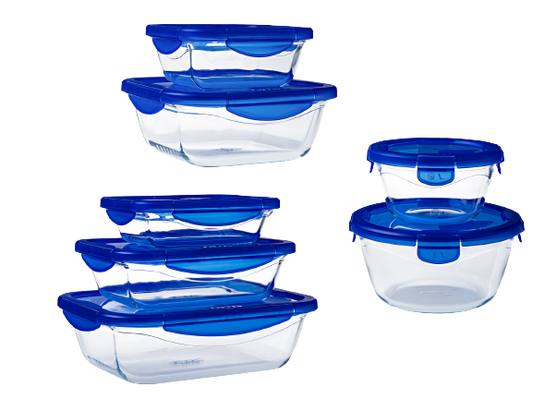 Acheter un tupperware en verre KitchenCraft avec un couvercle bleu