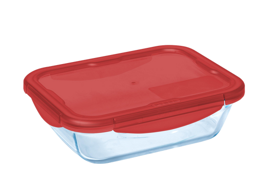 Plat rectangulaire avec couvercle rouge 23 * 15 cm Pyrex - Intermarché