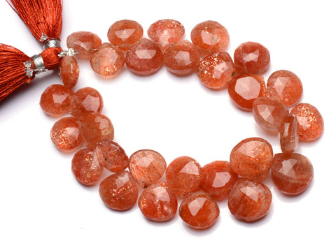 Faceted sunstone briolettes