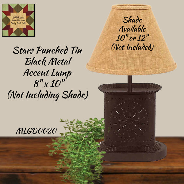 Lamp Shade Star Punch Tin Black or Cranberry 6 Clip – Redbud