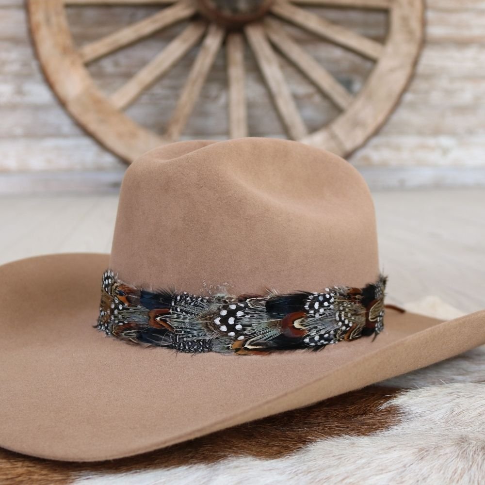 Western Feather Cowboy Hat Band for Men Women Natural Feather Shikoba
