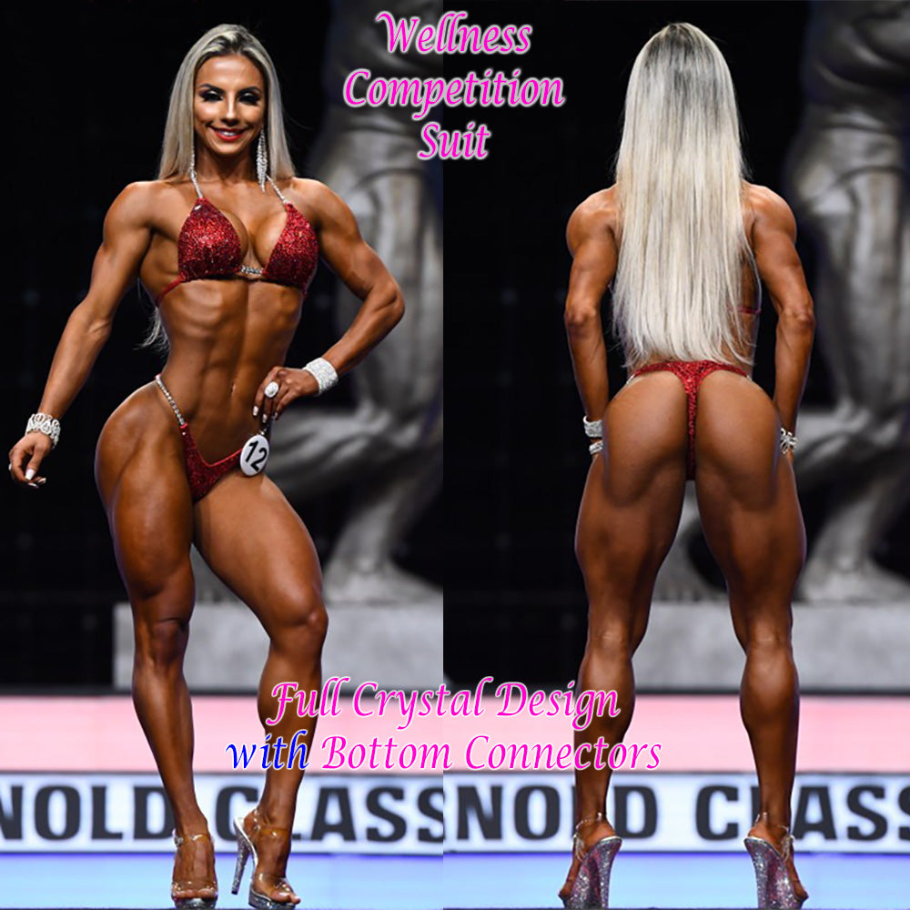 Wellness Competition Bikini with Bottom Connectors. For NPC or IFBB