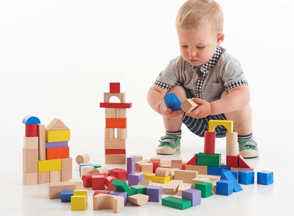 UNDERHÅLLA 40-piece wooden building block set, multicolor - IKEA