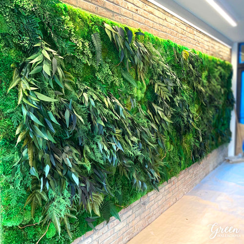 Moss Succulent Wall Tiles, Office Moss Wall Art, Faux Succulent