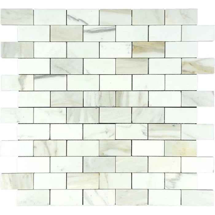 Calacatta Gold Marble 2x4 Polished Mosaic Tile