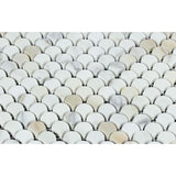 Calacatta Gold Marble Fan Shape (Raindrop) Polished Mosaic Tile - TILE AND MOSAIC DEPOT