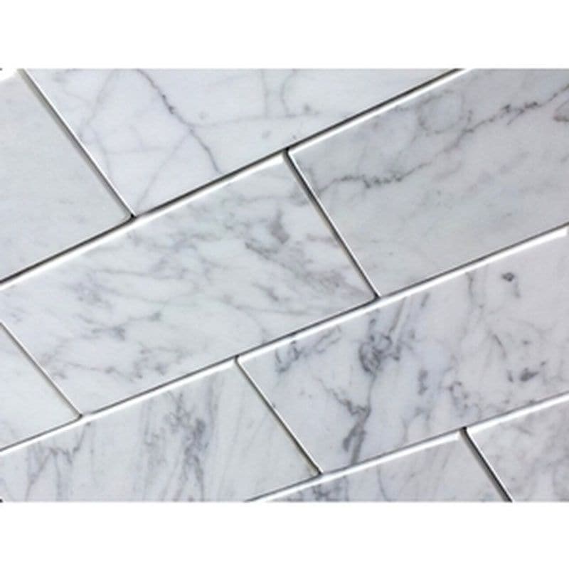 White Carrara Marble 6x12 Polished Tile