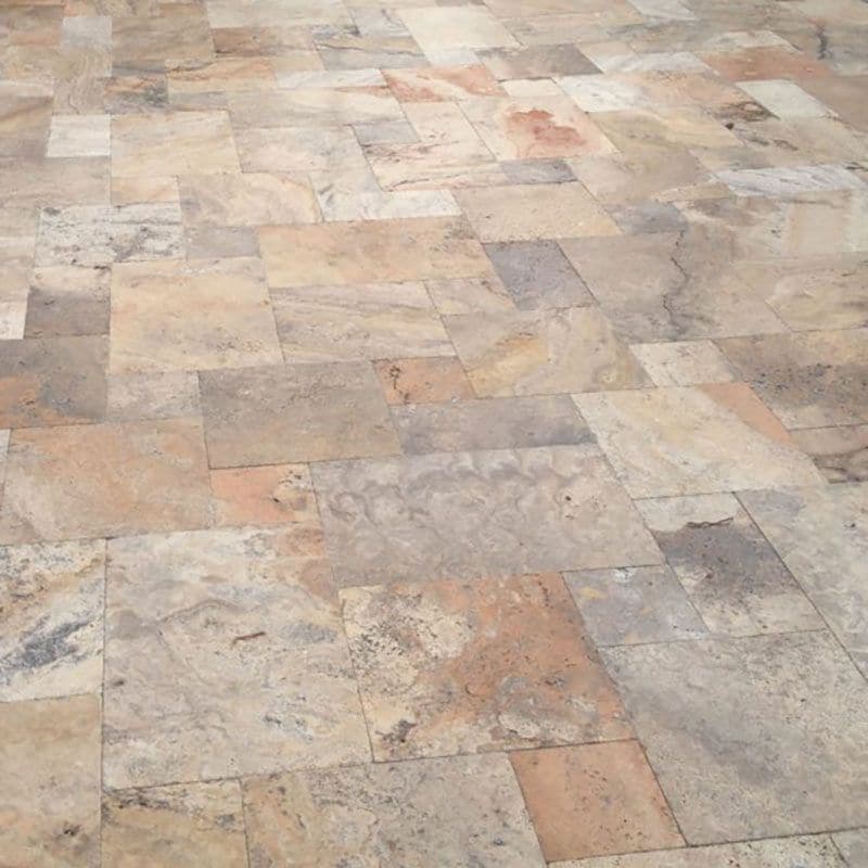 Scabos Travertine Tumbled 3cm Paver Versailles Pattern