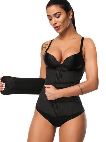 PLUS SIZE WAIST TRAINER WITH ZIPPER AND STRAPS FOR WOMEN