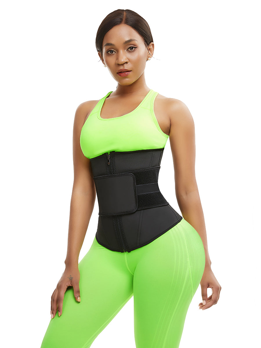 FEELINGIRL HIGH COMPRESSION WAIST TRAINER WITH ZIPPER SLIMMING BELT