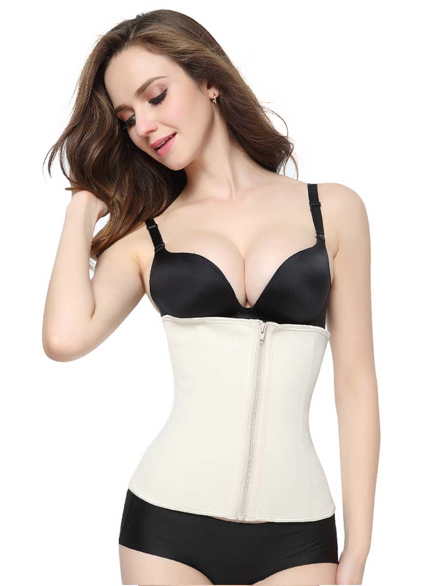 FEELINGIRL PLUS SIZE WAIST TRAINER WITH ZIPPER AND HOOKS