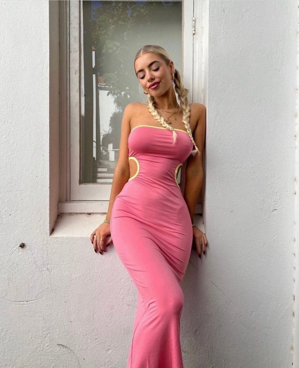 Francis Lola stuns in the Soft Lounge Shimmer Dress & Maternity