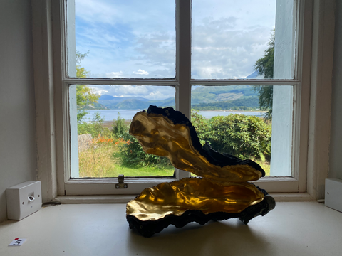 Lucy Gray's sculpture at her studio on Loch Etive