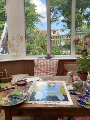 Lauren Bryden interview - photo of Bryden's kitchen table where she makes much of her work