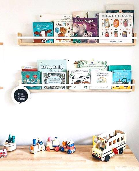 shelves for toys and books