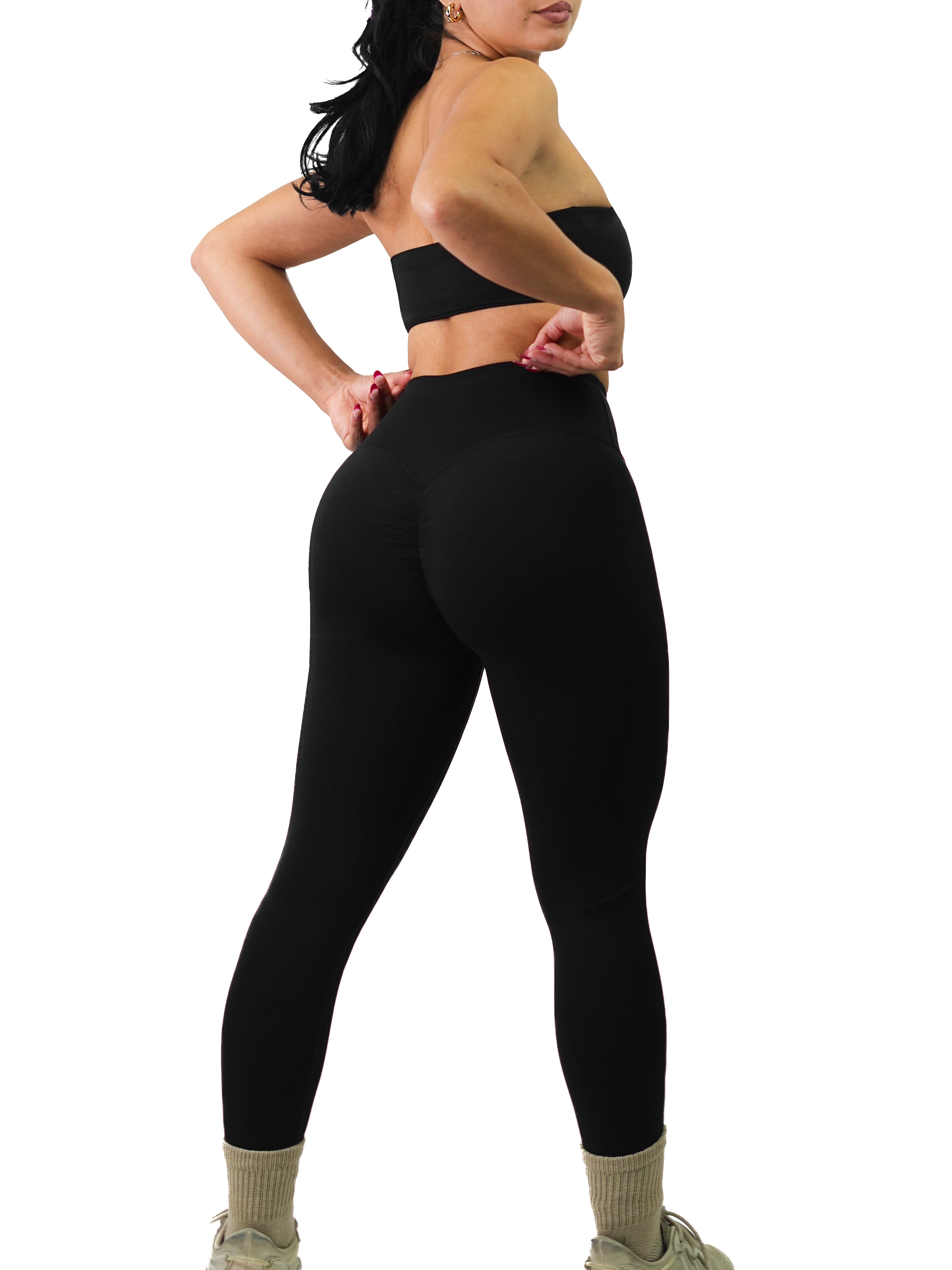 Low Back Scrunch Flare Leggings (Black) – Fitness Fashioness