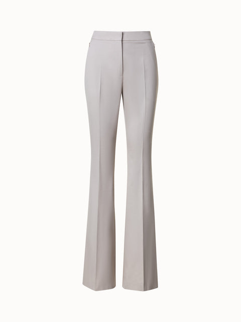 Double-Layer Silk Georgette Bootcut Pants with Slits