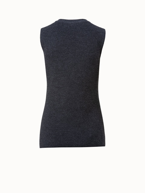 Stretch Merino Sleeveless Turtleneck