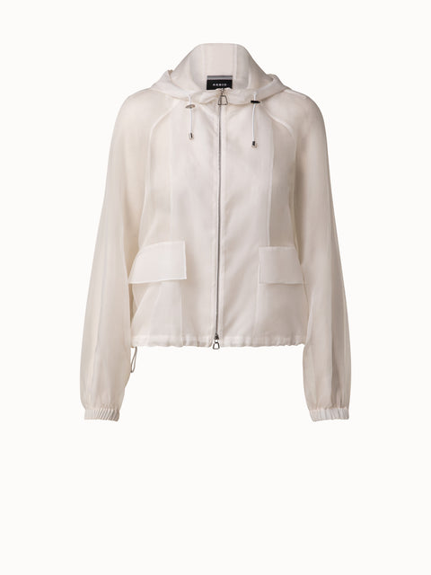 Square Embroidery on Tulle Blouson Jacket