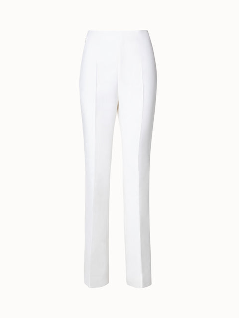 Double-Layer Silk Georgette Bootcut Pants with Slits