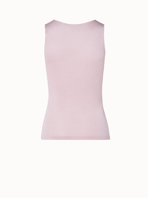 Fitted Silk Stretch V-Neck Tank Top