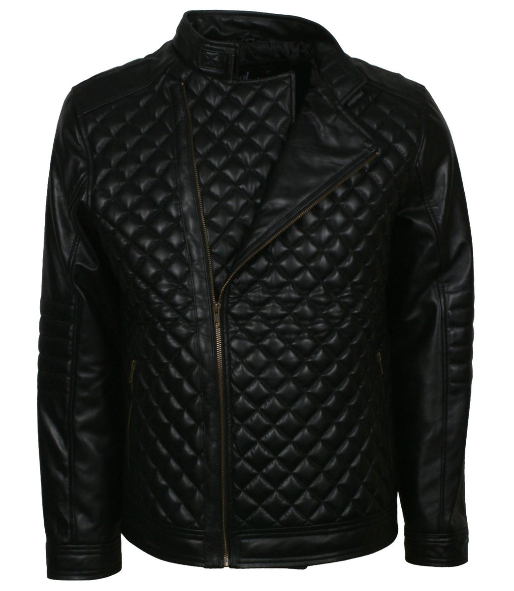 Diamond Quilted Jacket Mens In Real Leather Jackets 