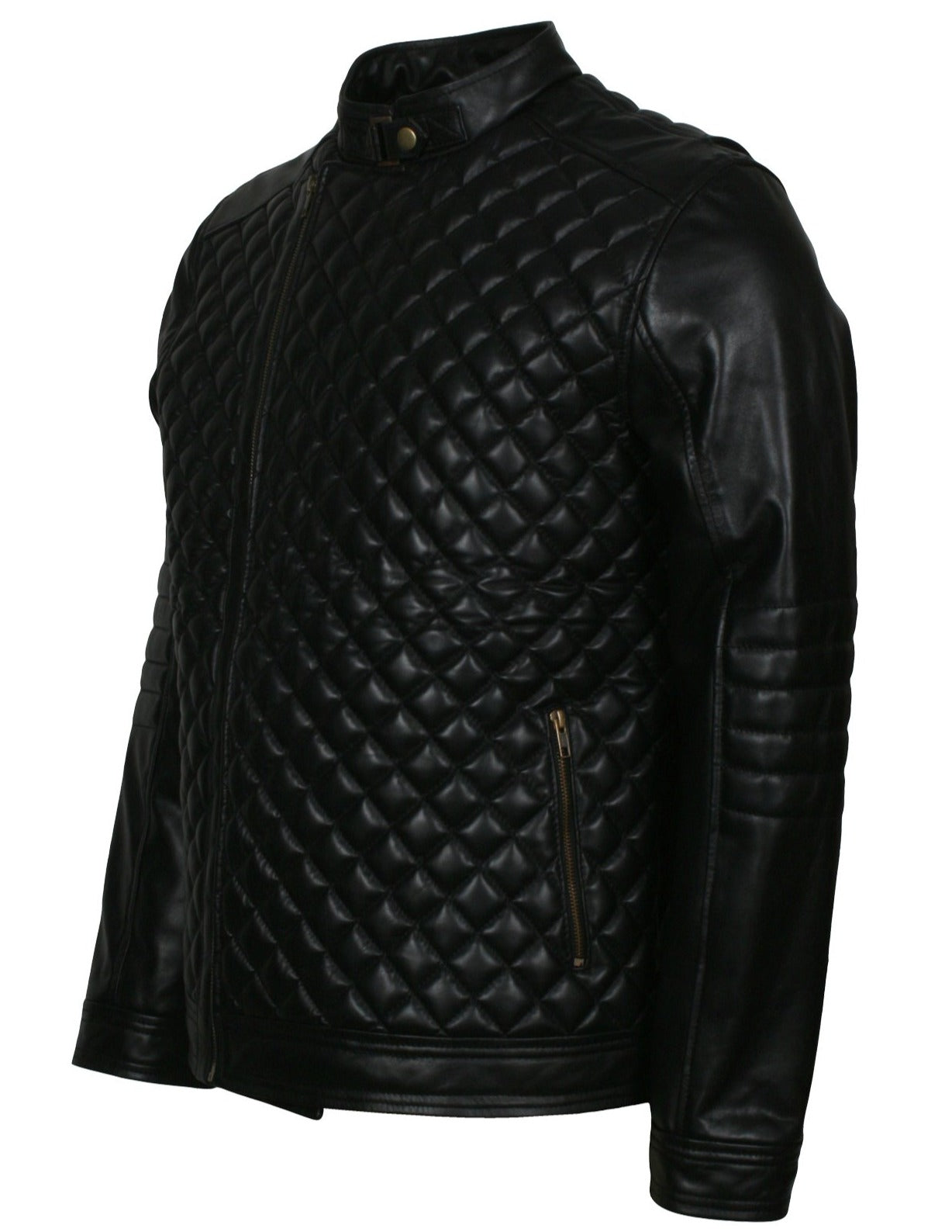 Diamond Quilted Jacket Mens In Real Leather Jackets Alex Gear 