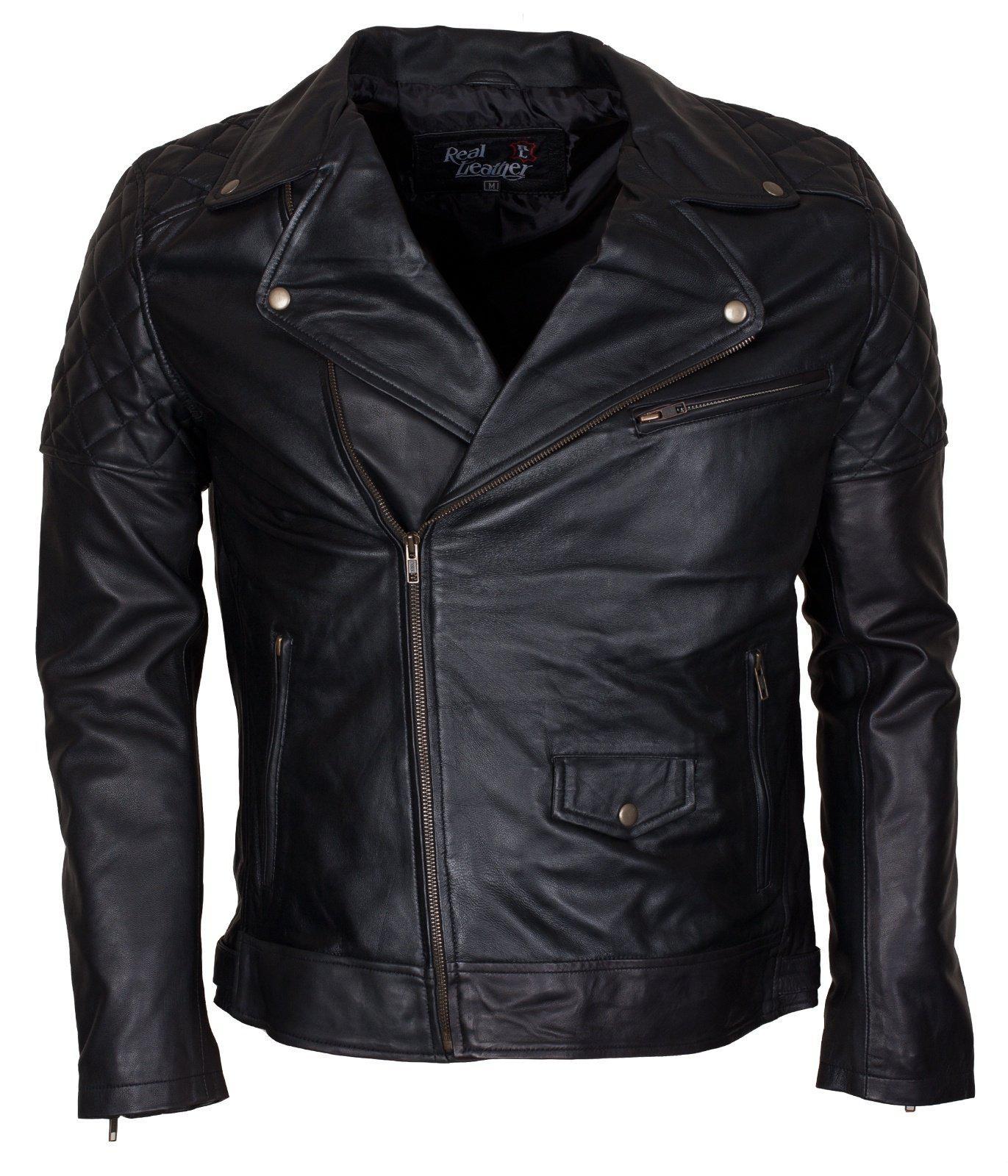 Alex Gear | Men's Waxed Brando Genuine Leather Motorcycle Jacket