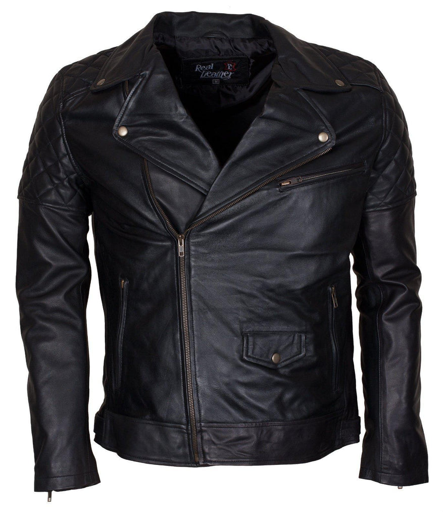 Alex Gear | Men's Waxed Brando Genuine Leather Motorcycle Jacket