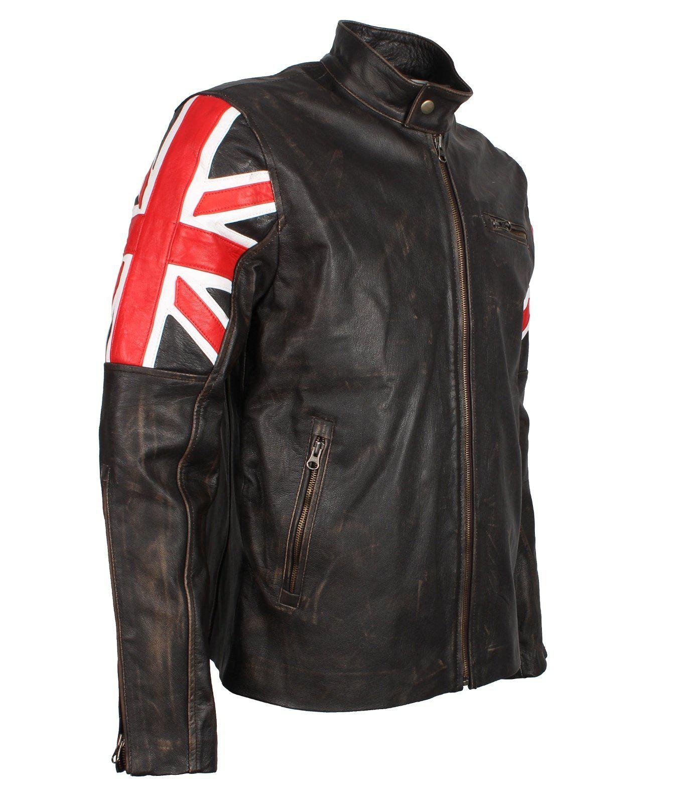 Union Jack British Flag Jacket in Distressed Leather – Alex Gear