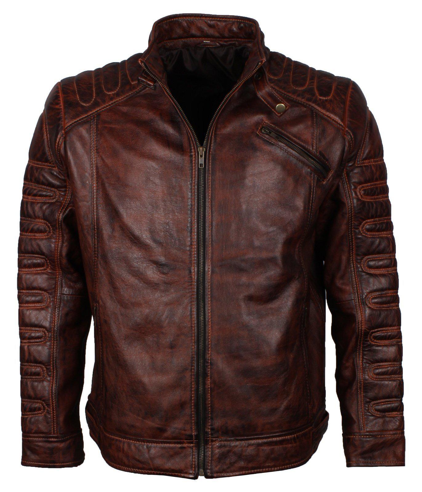 waxed leather motorcycle jacket