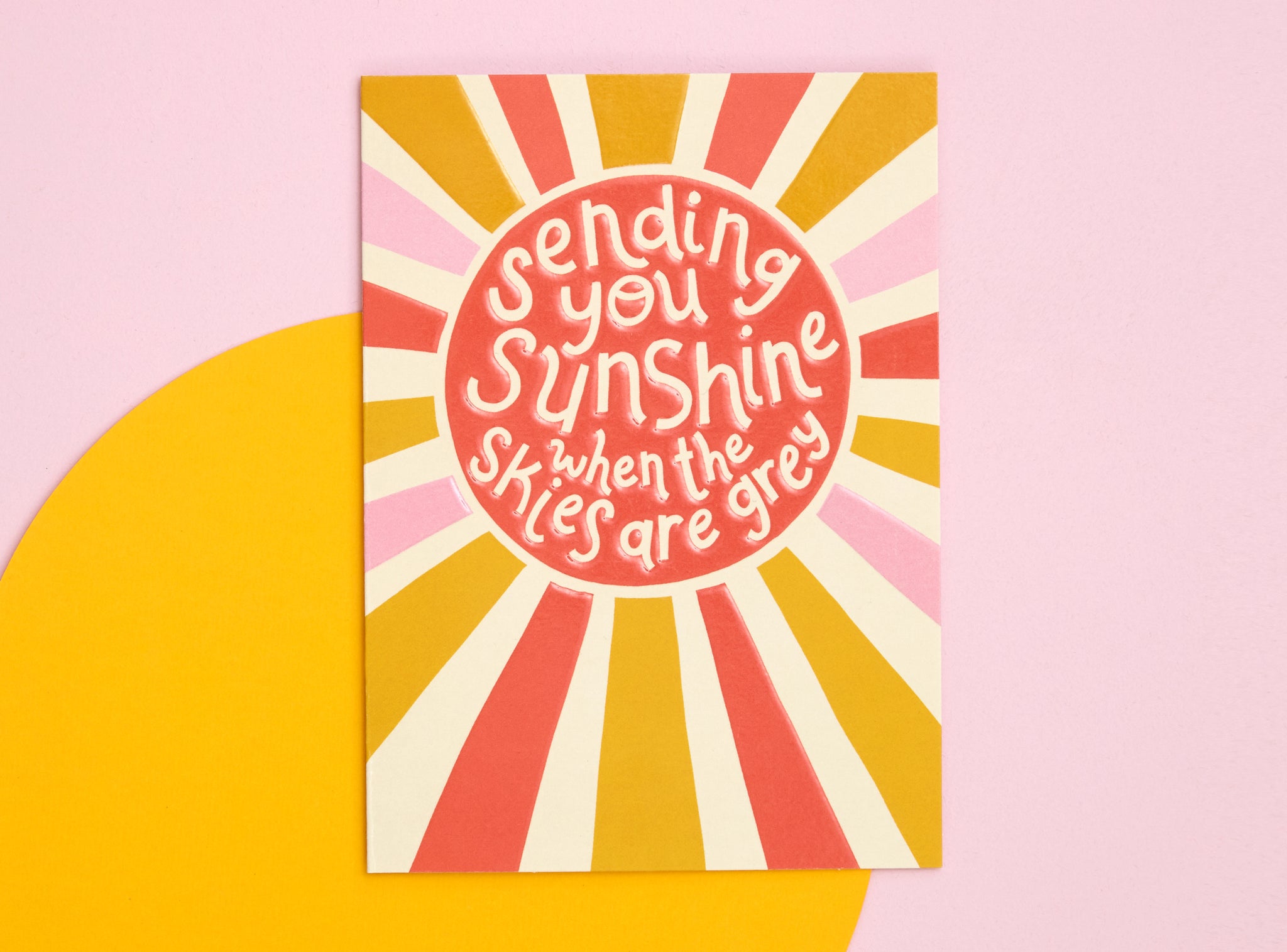 Behind the Scenes Sending you Sunshine when the skies are grey card Raspberry Blossom