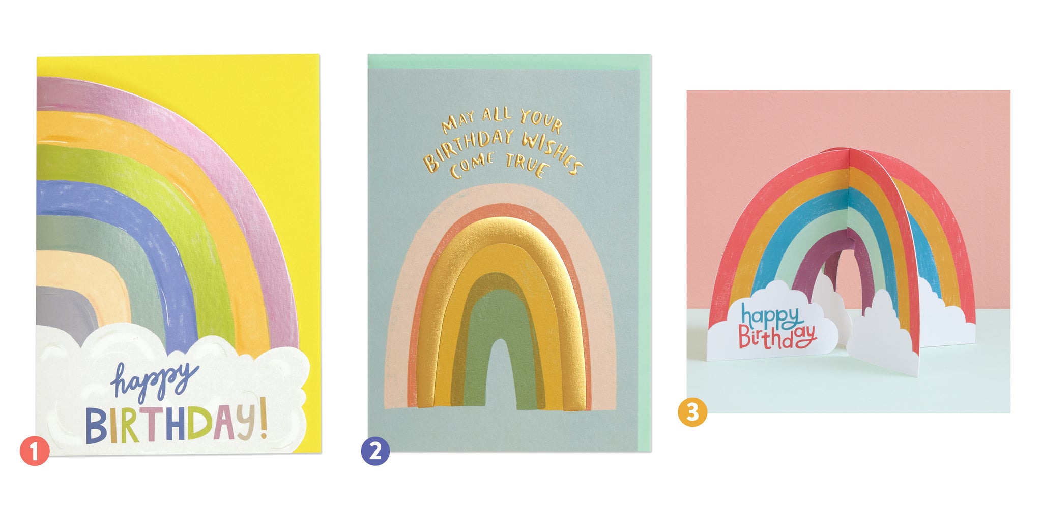 Rainbow Birthday cards by Raspberry Blossom