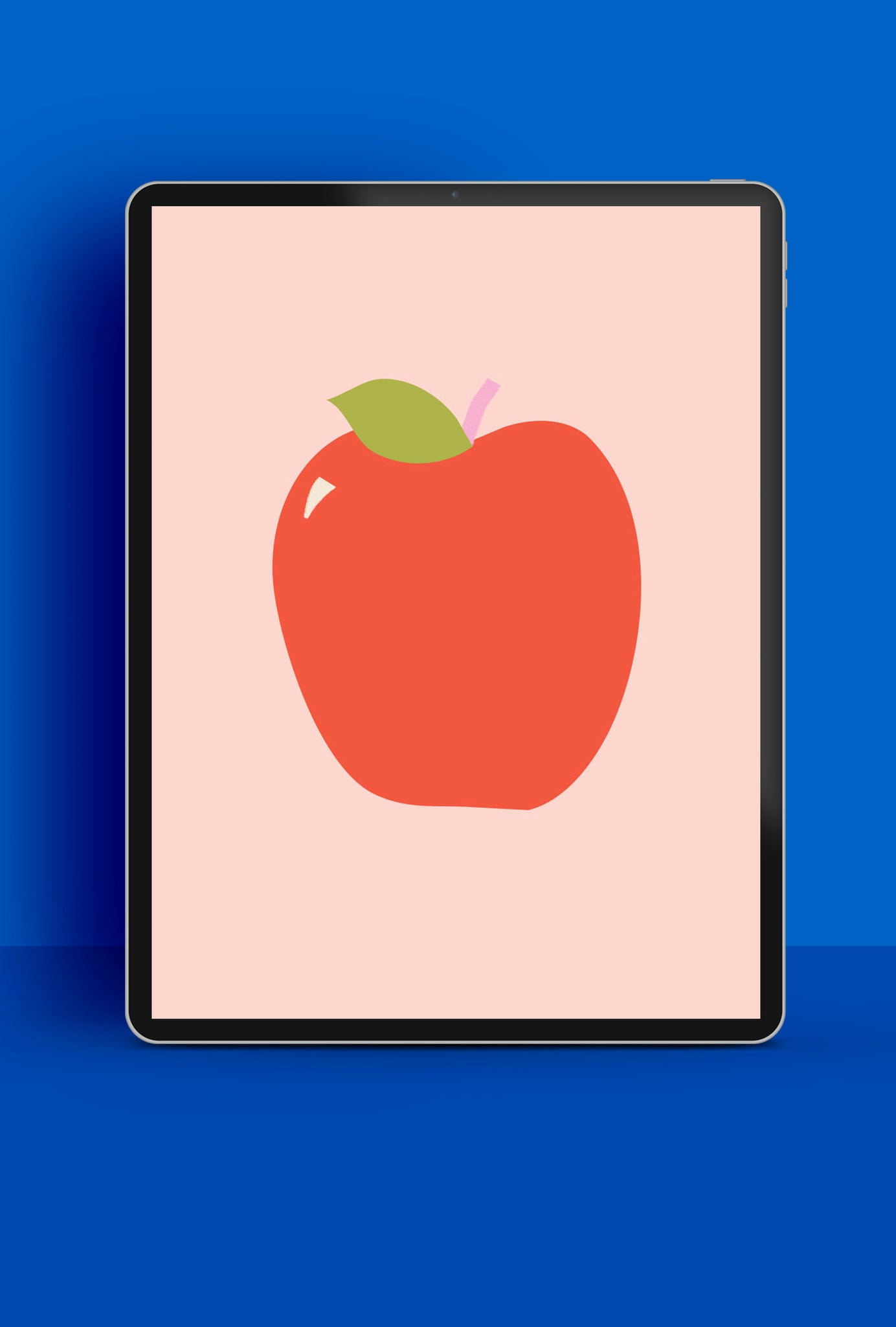 Free HD tablet wallpaper with illustrated apple | Raspberry Blossom