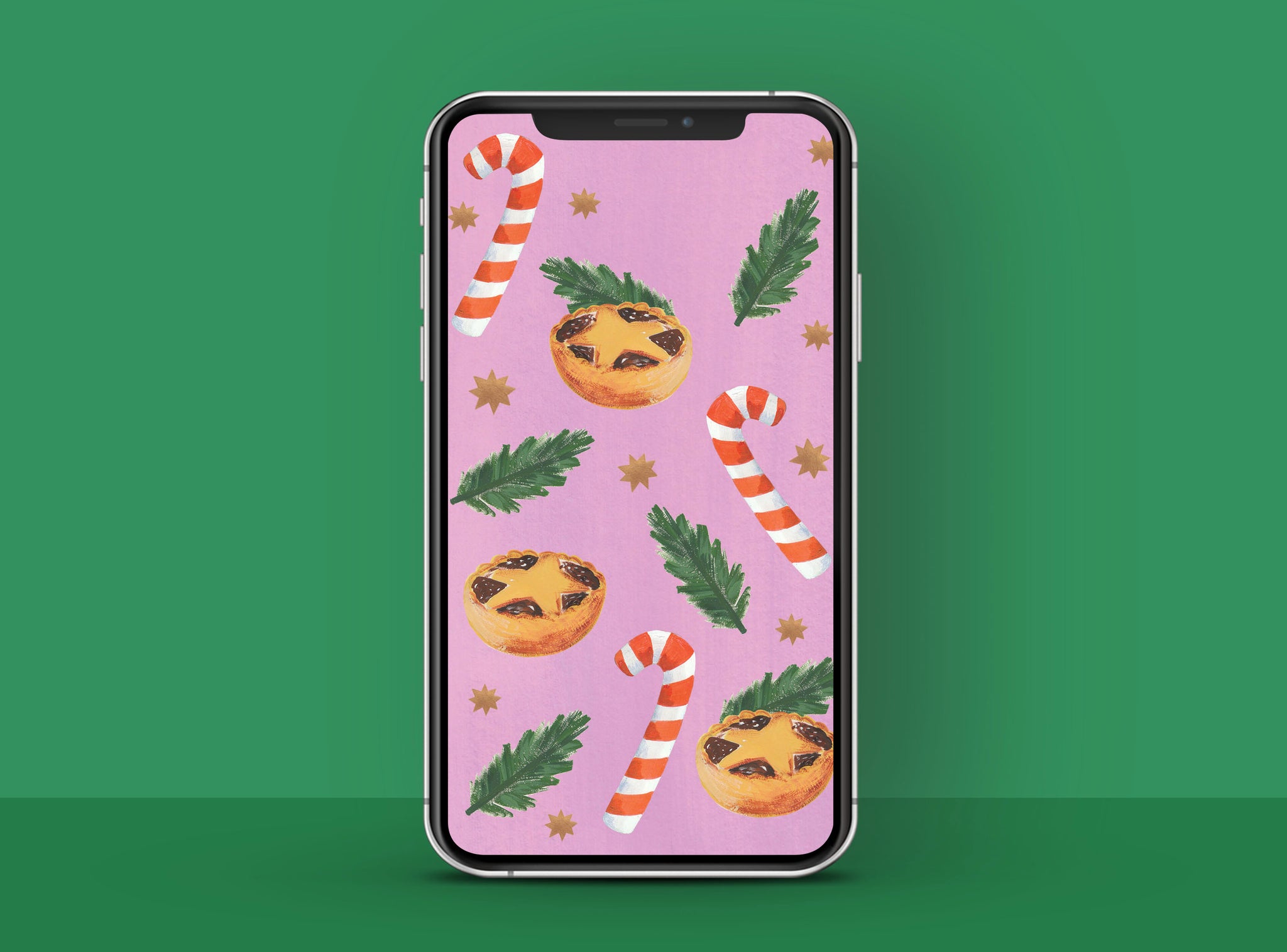 Hand painted mince pies and candy canes, free HD phone wallpaper | Raspberry Blossom