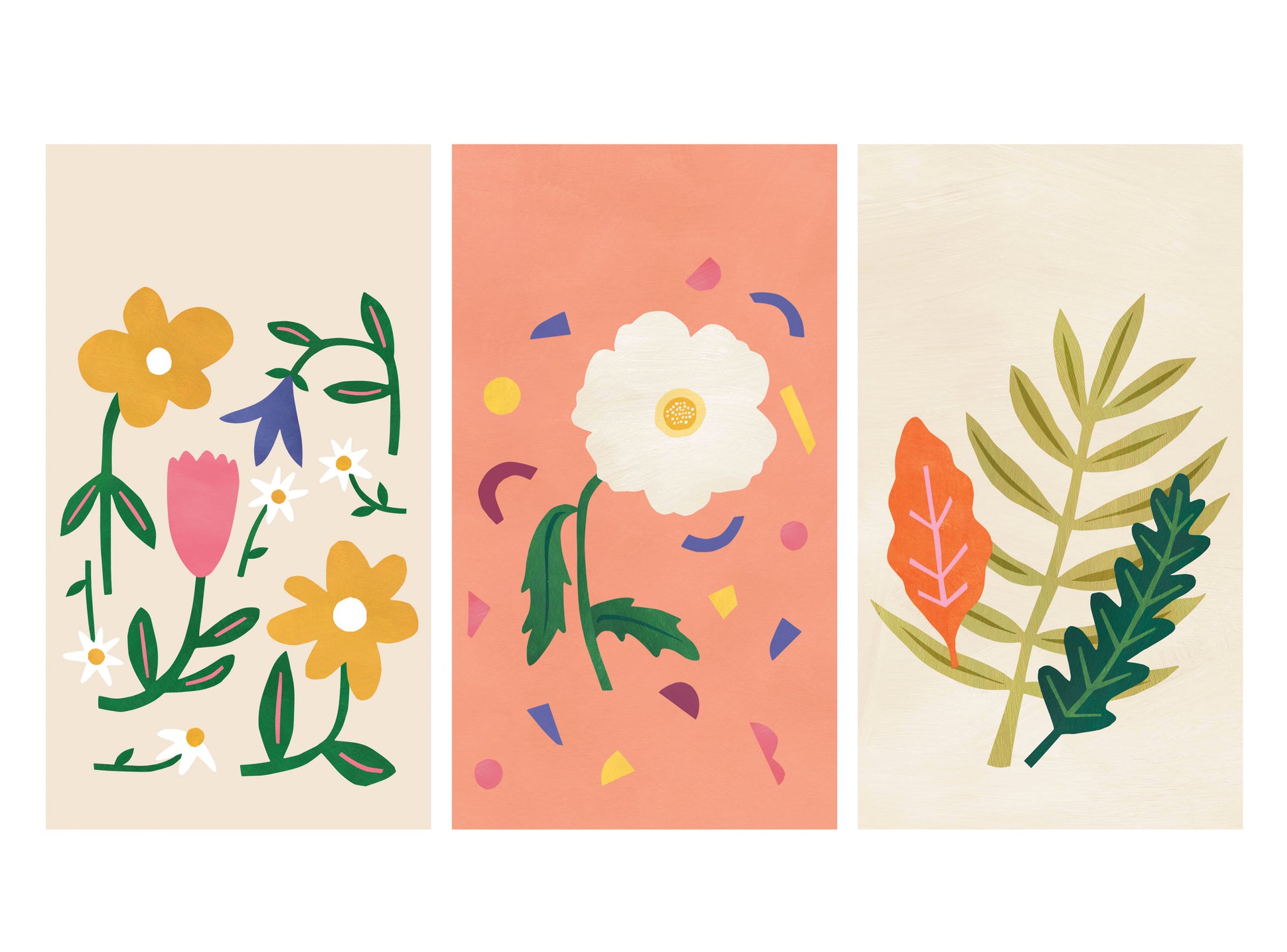 Botanical themed illustrated phone wallpapers | Raspberry Blossom