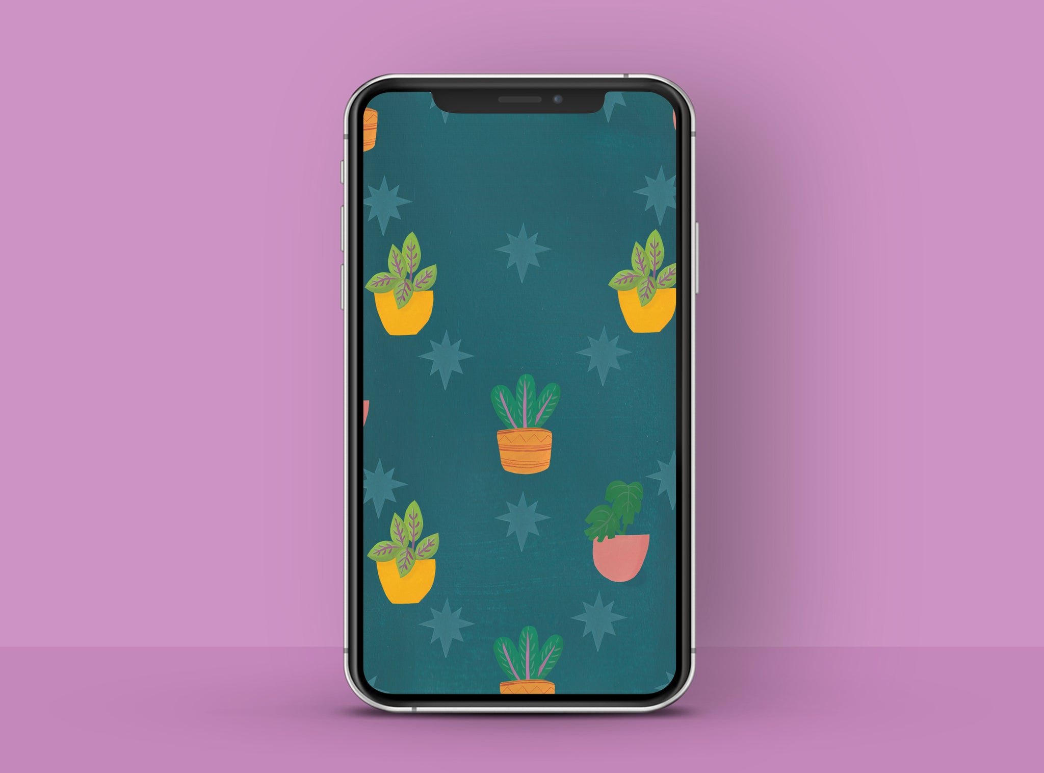 Colourful illustrated plant pattern, free HD phone wallpaper | Raspberry Blossom