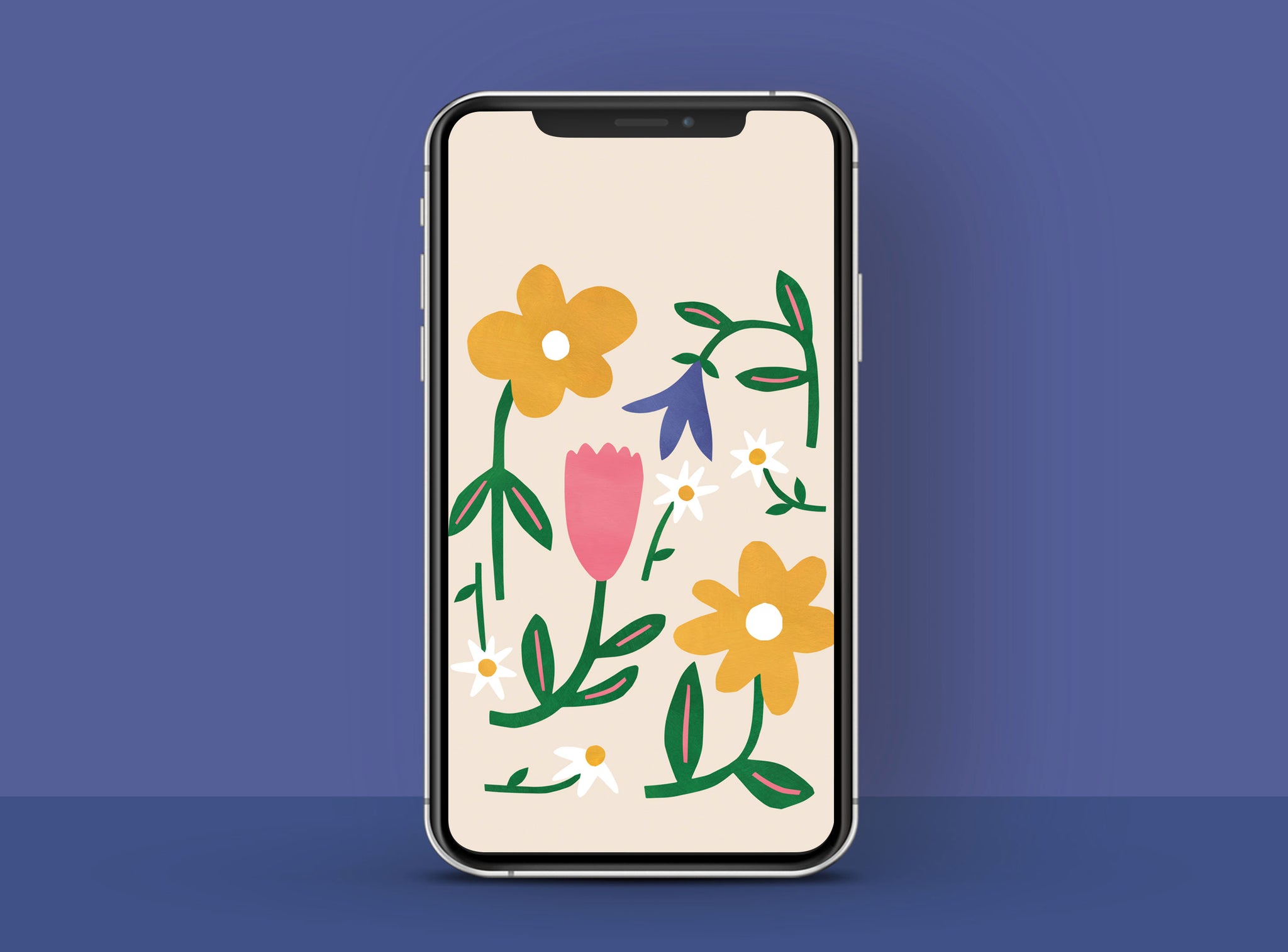 Botanical themed phone wallpapers | Raspberry Blossom