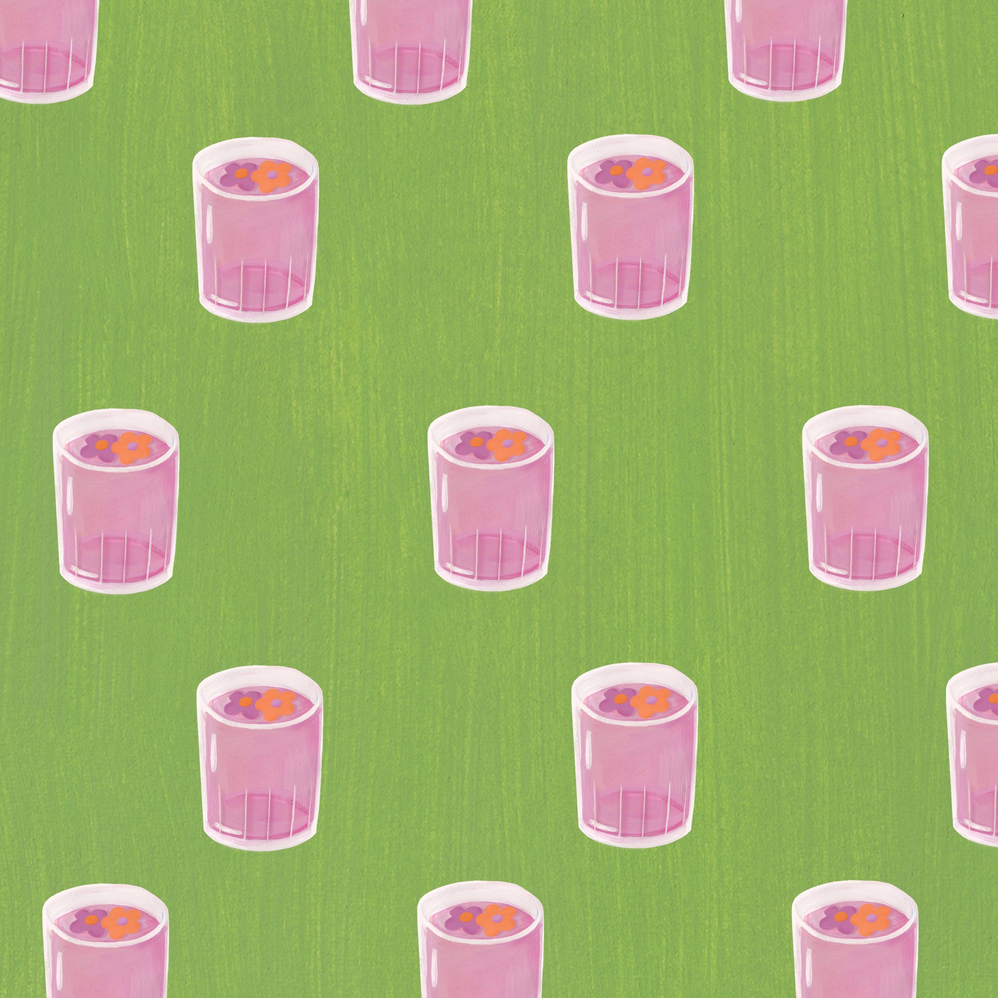 Bright and cheerful alfresco cocktail pattern | Raspberry Blossom
