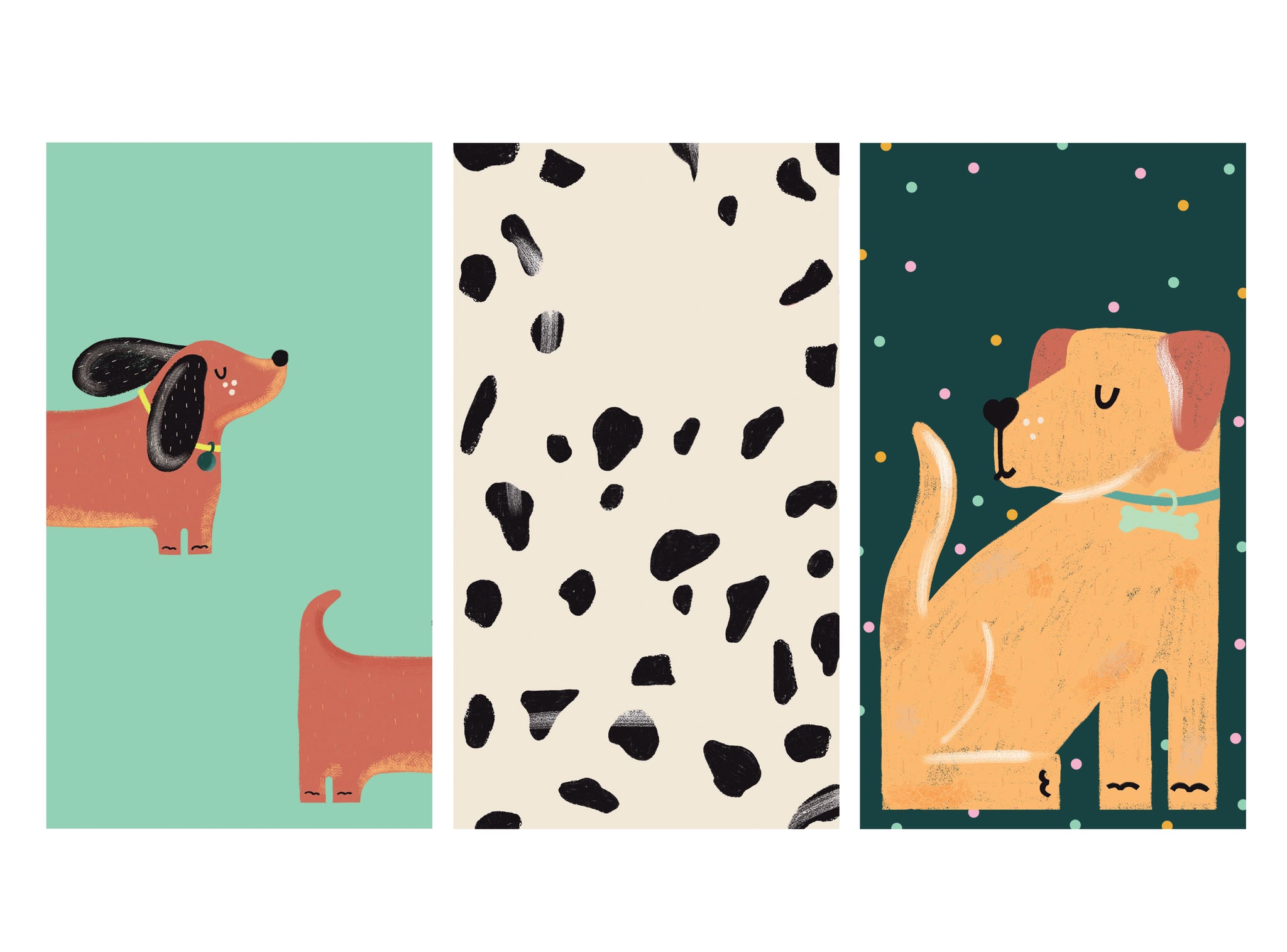 Colourful and cute illustrated dog wallpapers for phone | Raspberry Blossom