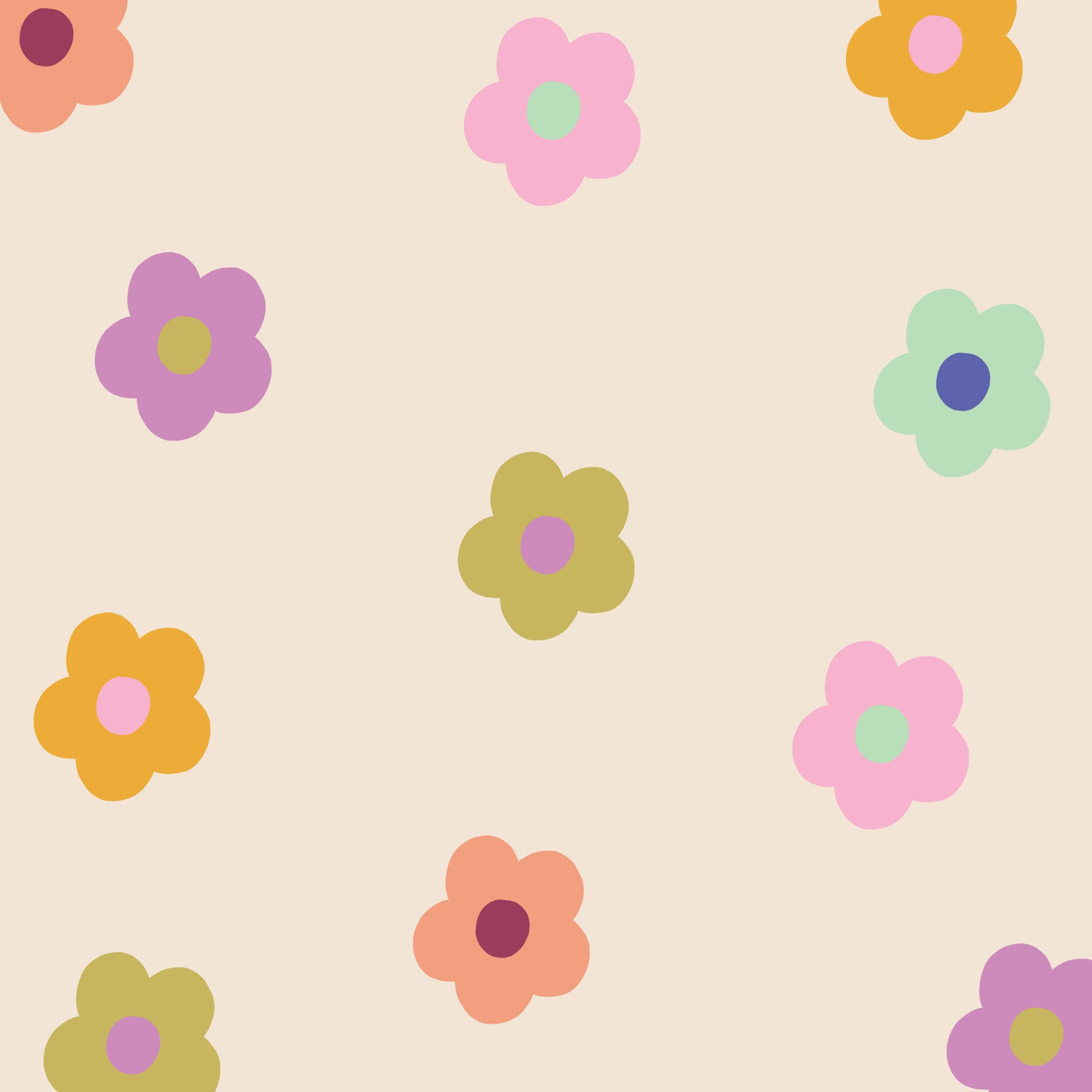 Spring Colourful Daisy Pattern Free HD Tablet Wallpaper | Raspberry Blossom