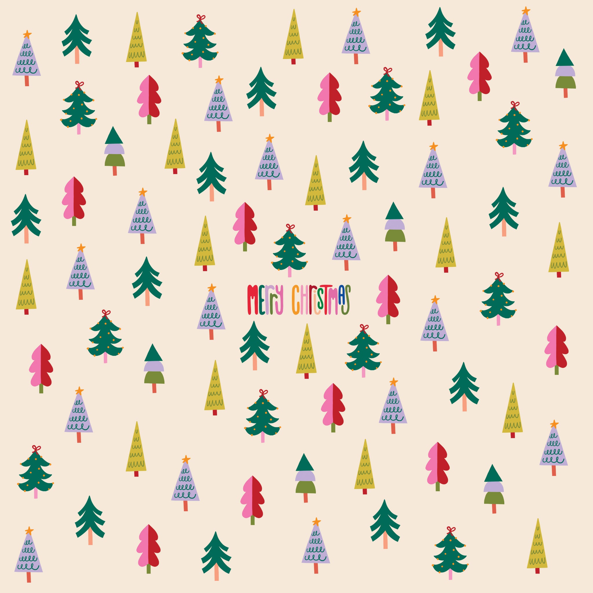Colourful Christmas tree pattern, wallpaper for tablet | Raspberry Blossom