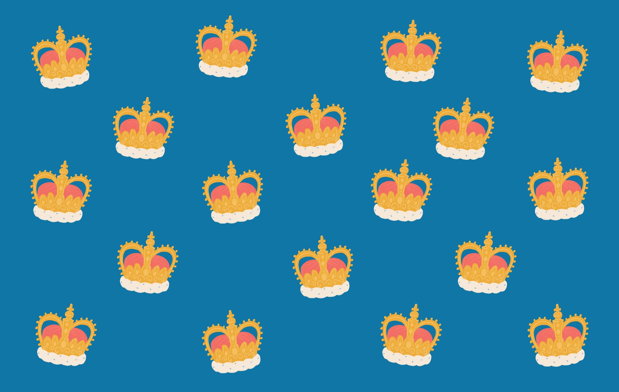 Royal crown patterned wallpaper for desktop | Raspberry Blossom