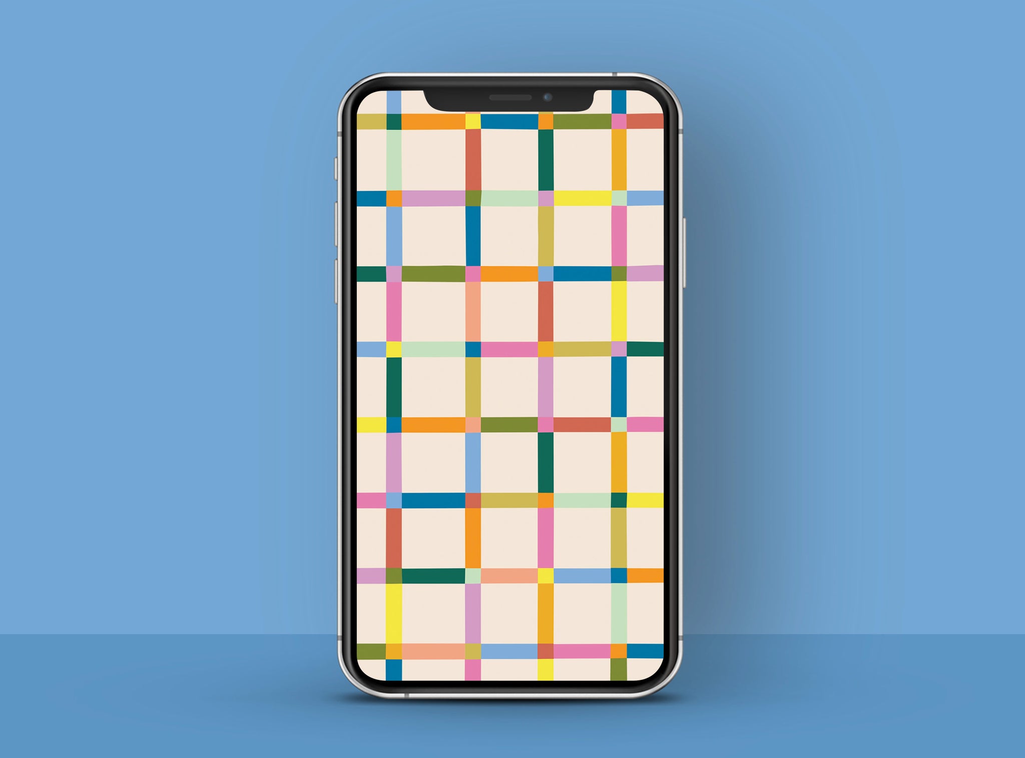 Rainbow Check free HD wallpaper design for phone | Raspberry Blossom