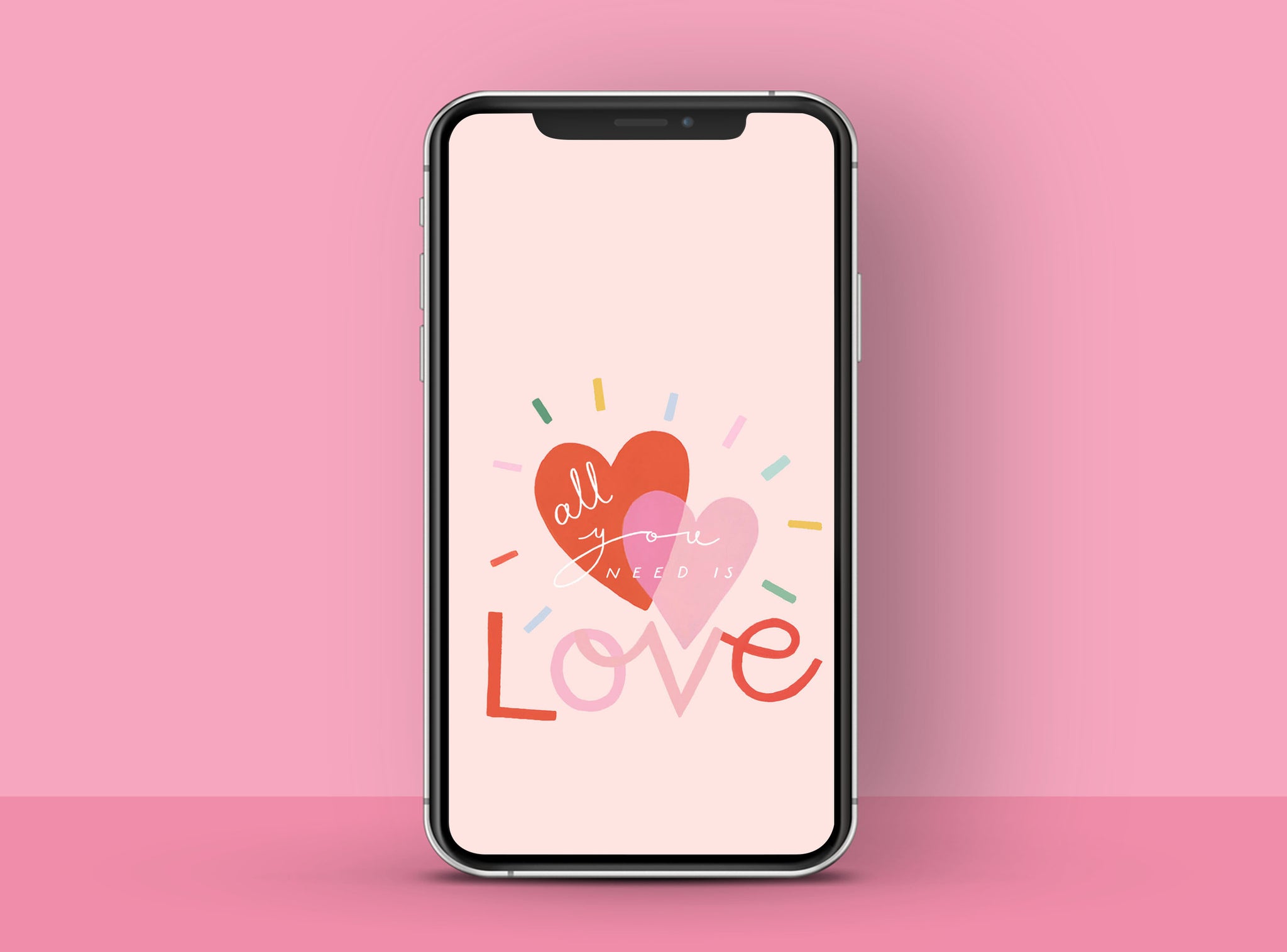 Raspberry Blossom_Valentines HD Mobile Screen_All you need is Love_Mock up