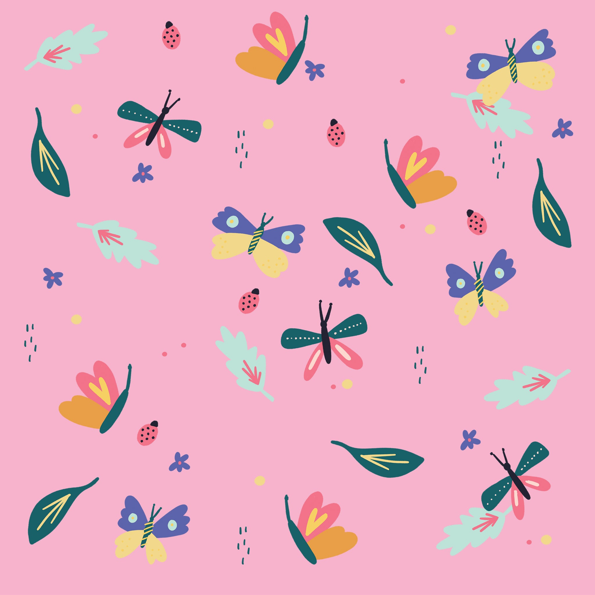 Butterfly Illustration Pattern Tablet Wallpaper Raspberry Blossom