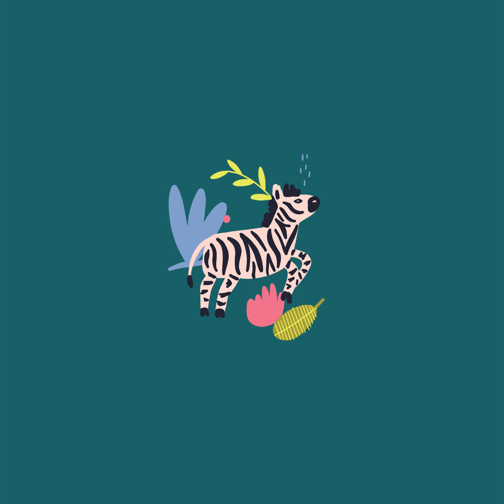 Zebra Illustration Tablet Wallpaper Raspberry Blossom