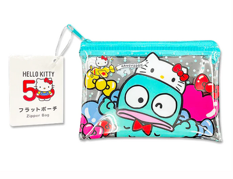 Sanrio 50th Anniversary Hello Kitty Hangyodon Flat Zipper Pouch