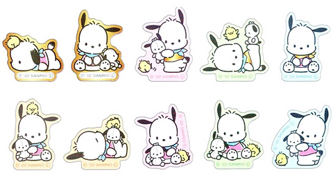 Pochacco sticker flakes with his friends